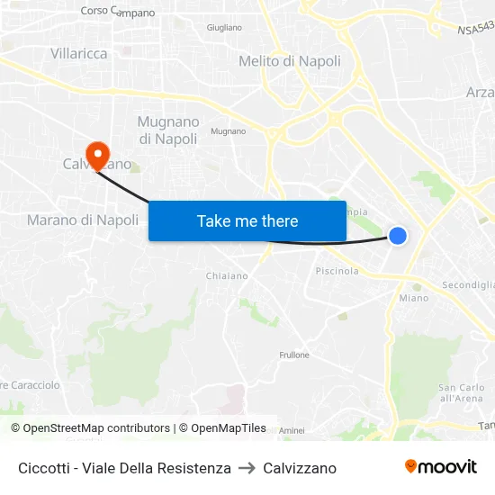 Ciccotti - Resistance Avenue to Calvizzano map