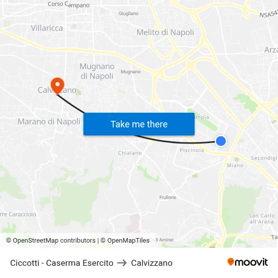 Ciccotti - Army Barracks to Calvizzano map