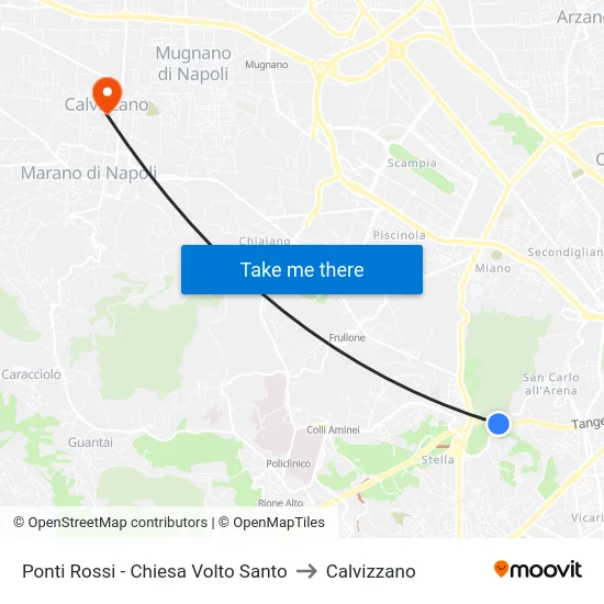 Ponti Rossi - Chiesa Volto Santo to Calvizzano map