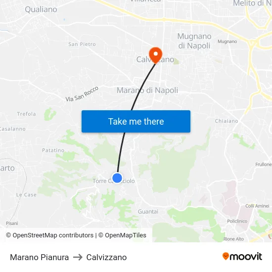 Marano Pianura to Calvizzano map