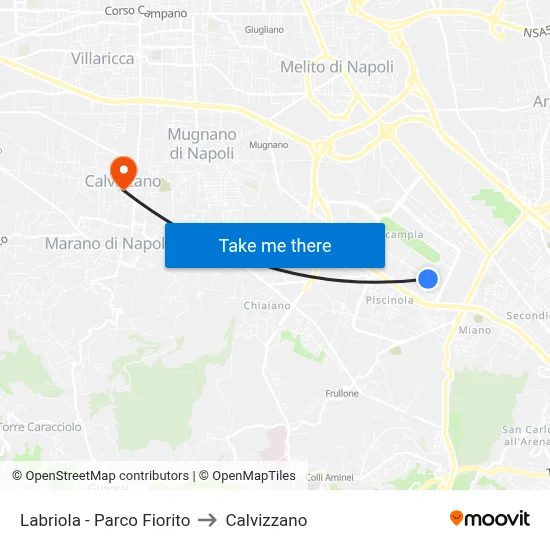 Labriola - Flowered Park to Calvizzano map