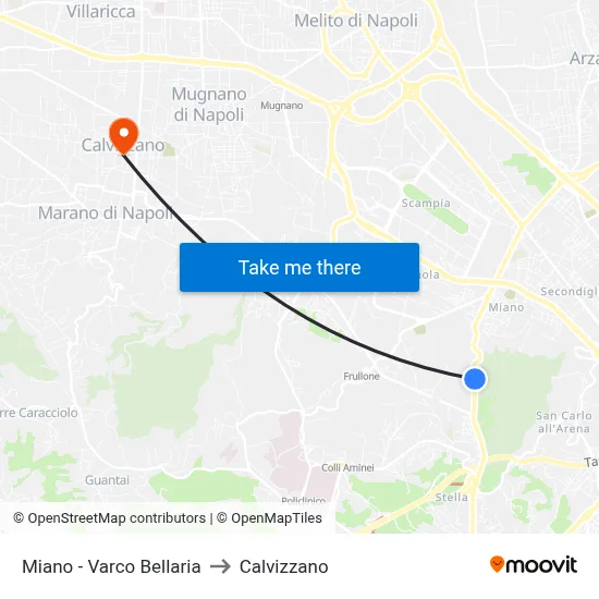 Miano - Bellaria Gate to Calvizzano map