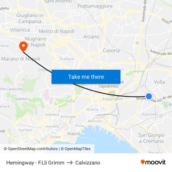 Hemingway - F.Lli Grimm to Calvizzano map