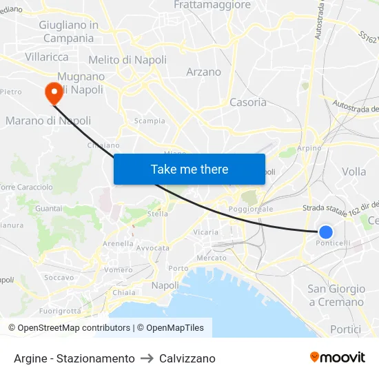 Argine - Stazionamento to Calvizzano map