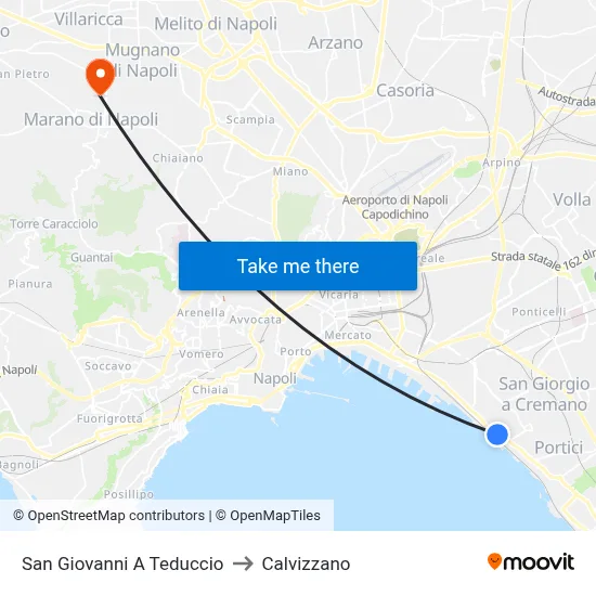 San Giovanni A Teduccio to Calvizzano map