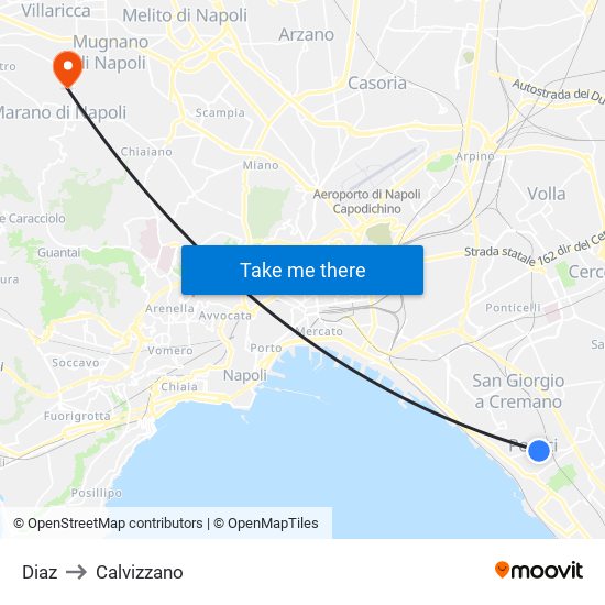 Diaz to Calvizzano map