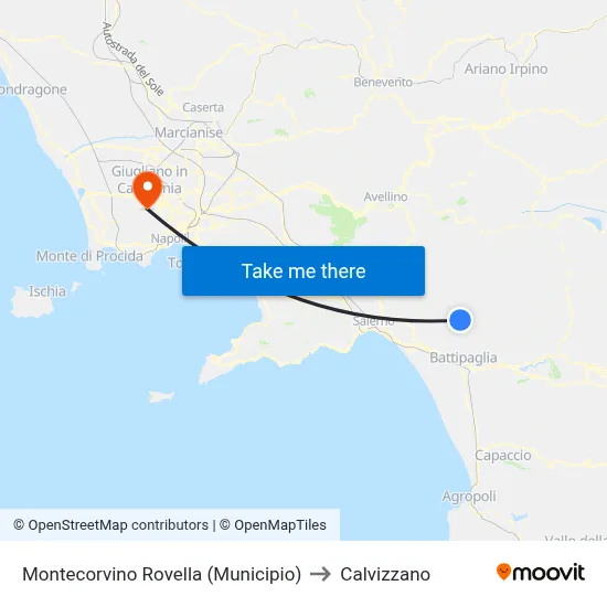 Montecorvino Rovella (Municipio) to Calvizzano map