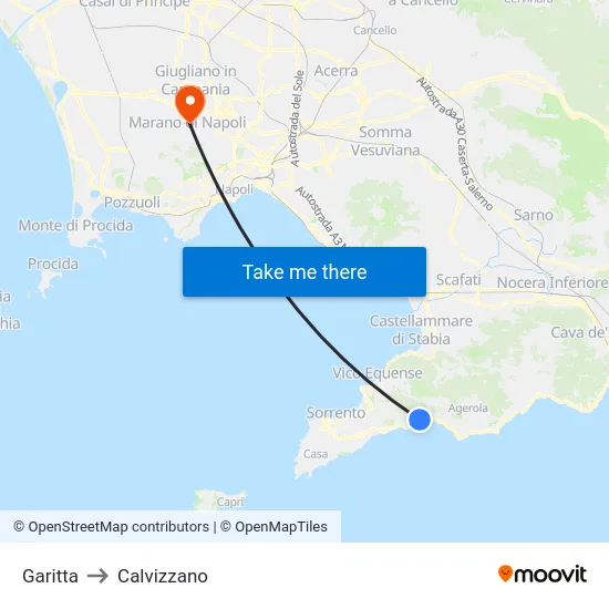 Garitta to Calvizzano map