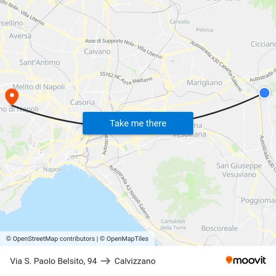 Via S. Paolo Belsito, 94 to Calvizzano map