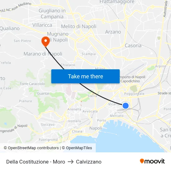 Della Costituzione - Moro to Calvizzano map