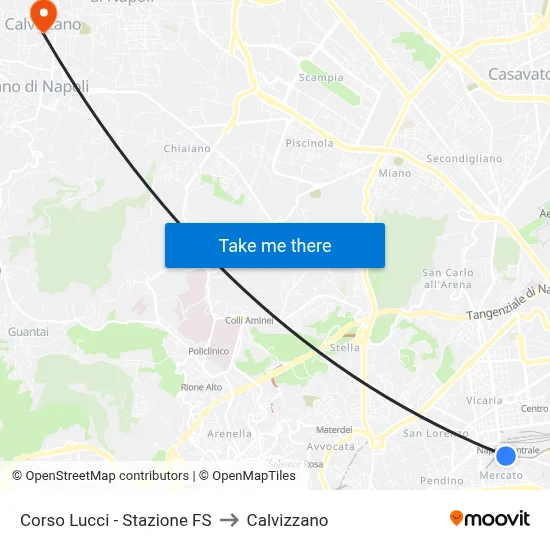 Lucci Avenue - Railway Station to Calvizzano map