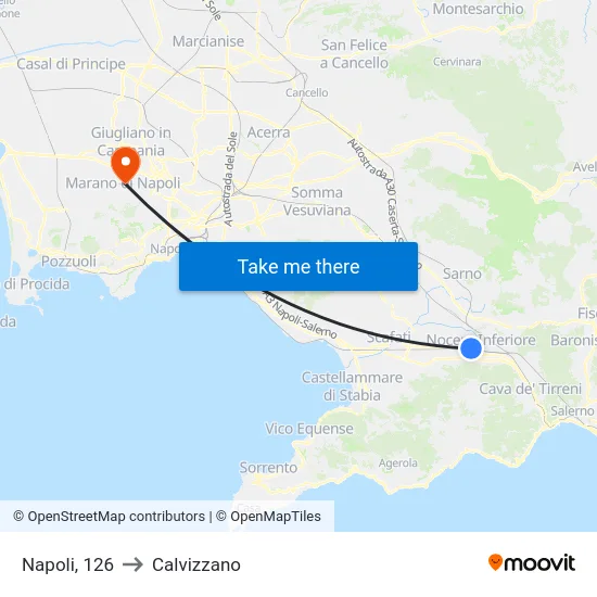 Napoli, 126 to Calvizzano map