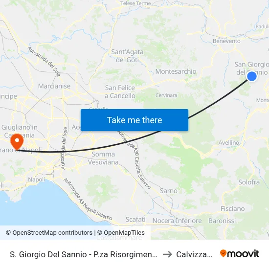 S. Giorgio Del Sannio - P.za Risorgimento to Calvizzano map