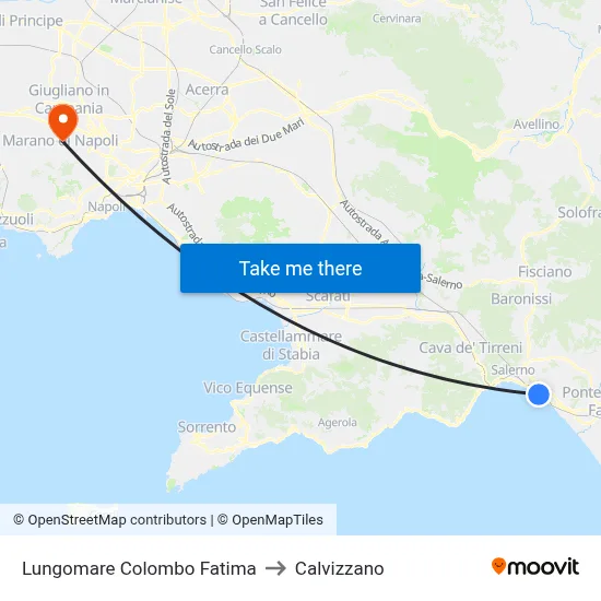 Colombo Seafront Fatima to Calvizzano map