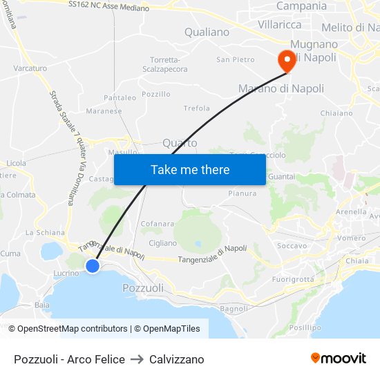 Pozzuoli - Arco Felice to Calvizzano map