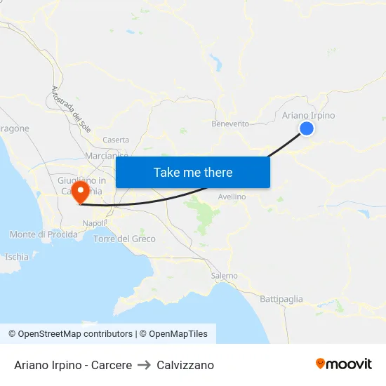 Ariano Irpino - Carcere to Calvizzano map