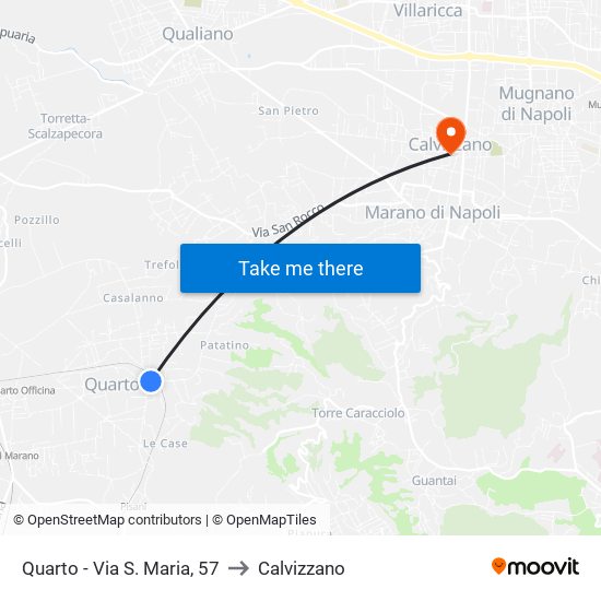 Quarto - Via S. Maria, 57 to Calvizzano map
