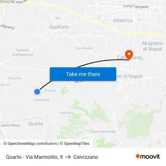 Quarto - Via Marmolito, 9 to Calvizzano map