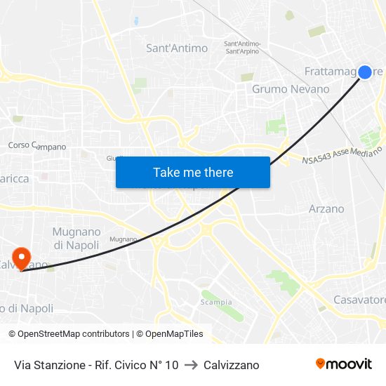 Via Stanzione - Rif. Civico N° 10 to Calvizzano map