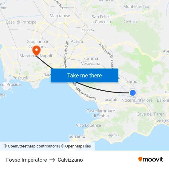 Fosso Imperatore to Calvizzano map
