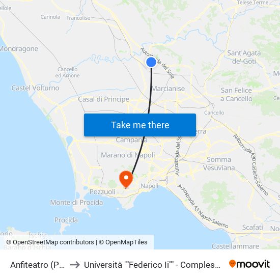 Anfiteatro (Provvisoria) to Università ""Federico Ii"" - Complesso Di Monte Sant'Angelo map