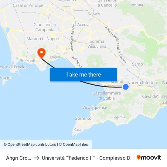 Angri Crocifisso to Università ""Federico Ii"" - Complesso Di Monte Sant'Angelo map