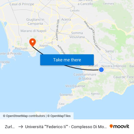 Zurlo 76 to Università ""Federico Ii"" - Complesso Di Monte Sant'Angelo map