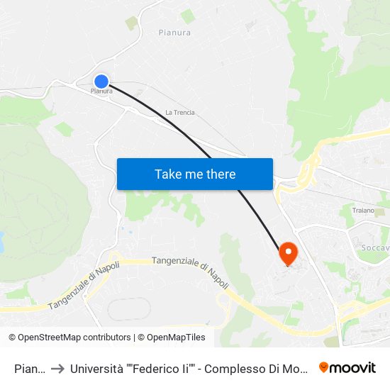 Pianura to Università ""Federico Ii"" - Complesso Di Monte Sant'Angelo map