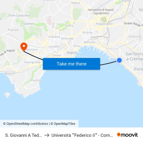 S. Giovanni A Teduccio - Municipio to Università ""Federico Ii"" - Complesso Di Monte Sant'Angelo map