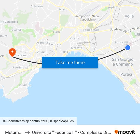 Metamorfosi to Università ""Federico Ii"" - Complesso Di Monte Sant'Angelo map