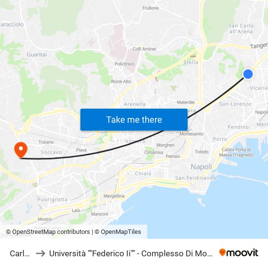 Carlo III to Università ""Federico Ii"" - Complesso Di Monte Sant'Angelo map