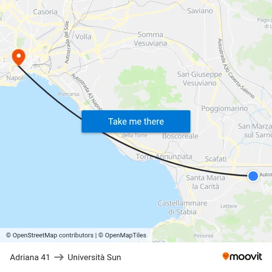 Adriana 41 to Sun University map