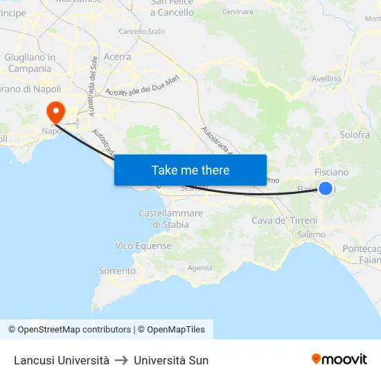 Lancusi University to Sun University map