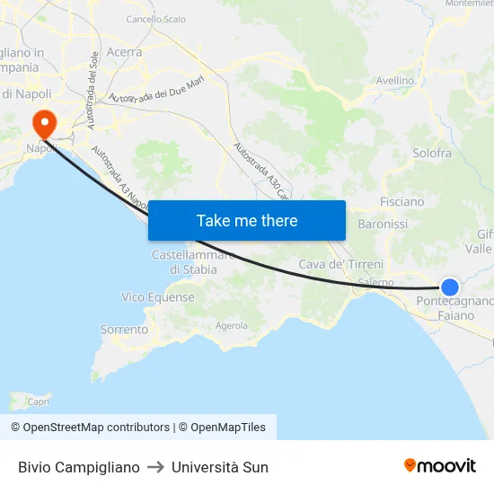 Campigliano Junction to Sun University map
