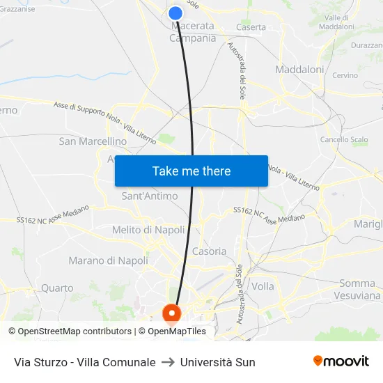 Sturzo Street - Municipal Park to Sun University map