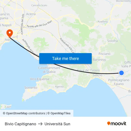 Capitignano Junction to Sun University map