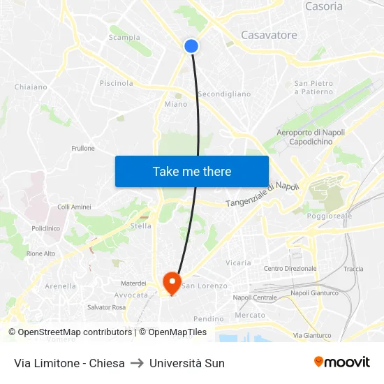 Via Limitone - Church to Sun University map