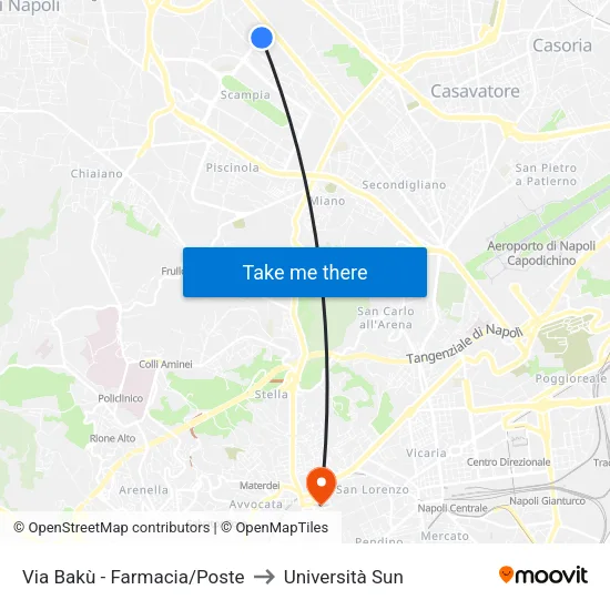 Via Baku - Pharmacy/Post Office to Sun University map