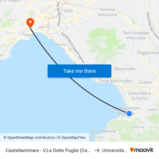 Castellammare - V.Le Delle Puglie (Centro Laser) to Sun University map