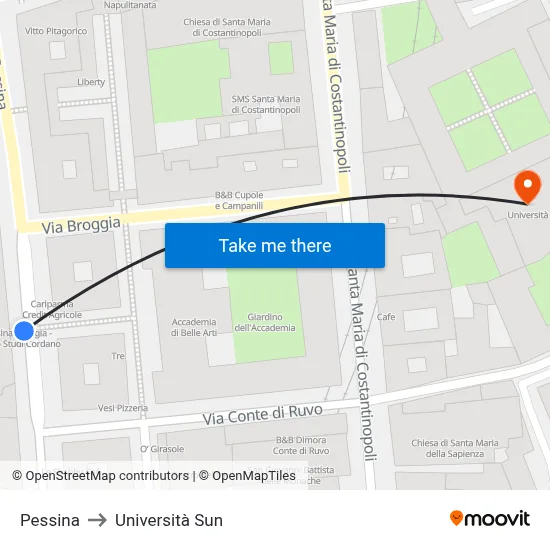 Pessina to Sun University map