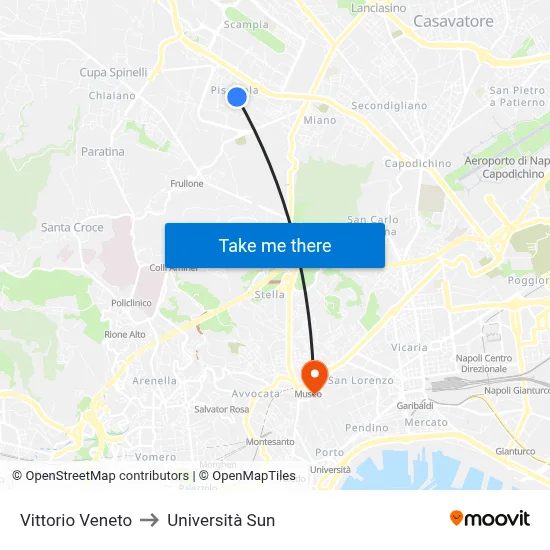 Vittorio Veneto to Sun University map