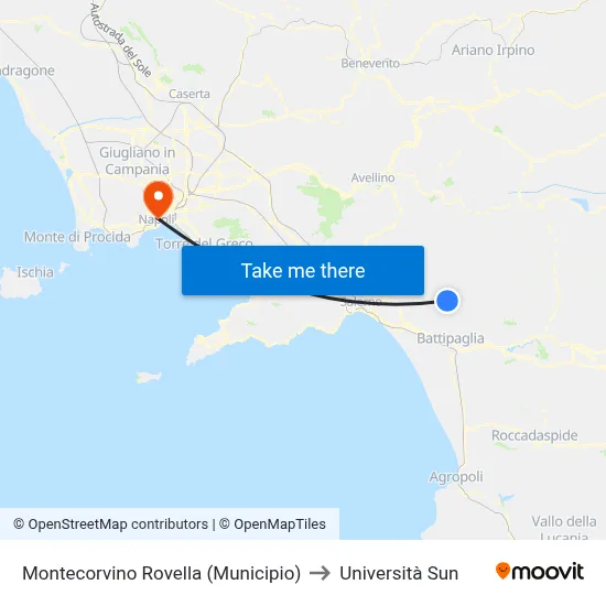 Montecorvino Rovella (Municipio) to Sun University map