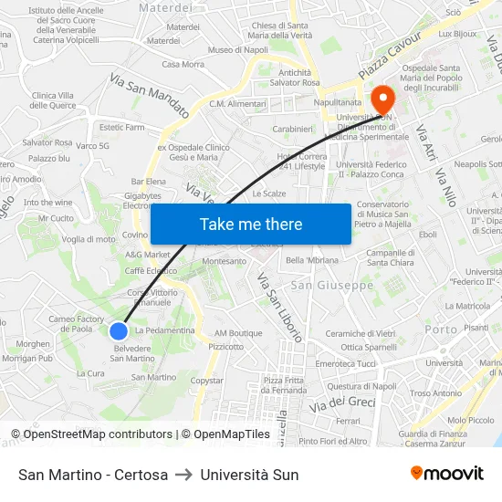 San Martino - Monastery to Sun University map