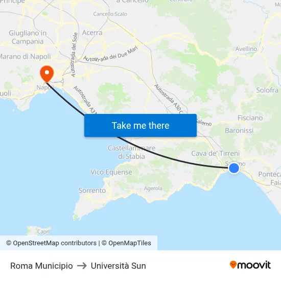 Rome Municipality to Sun University map