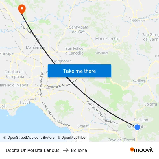 University Exit Lancusi to Bellona map