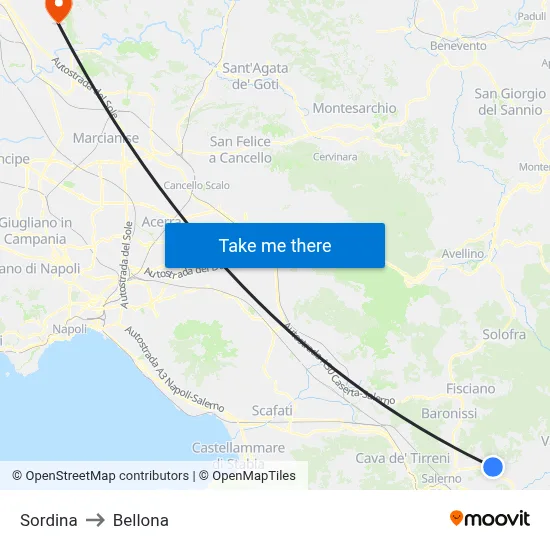Sordina to Bellona map