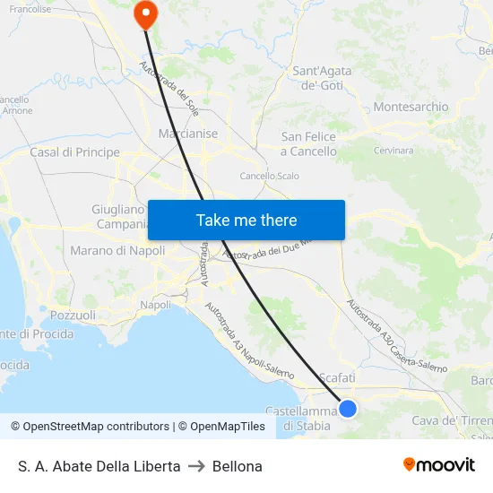 Sant'Antonio Abate Della Liberta to Bellona map