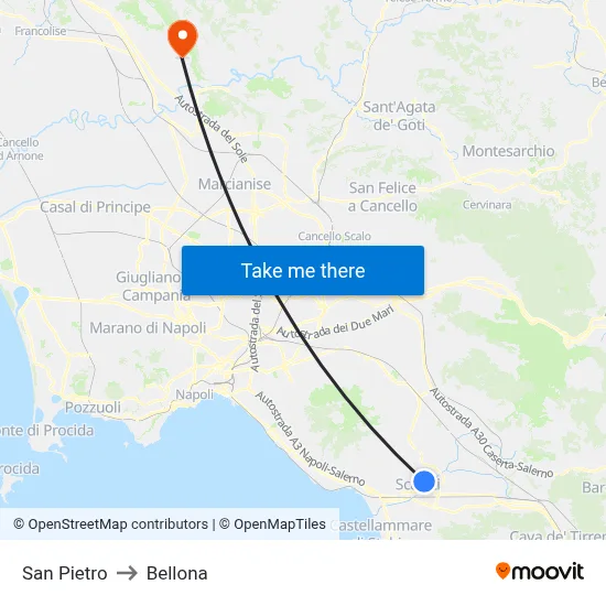 Saint Peter to Bellona map