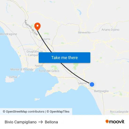 Campigliano Junction to Bellona map
