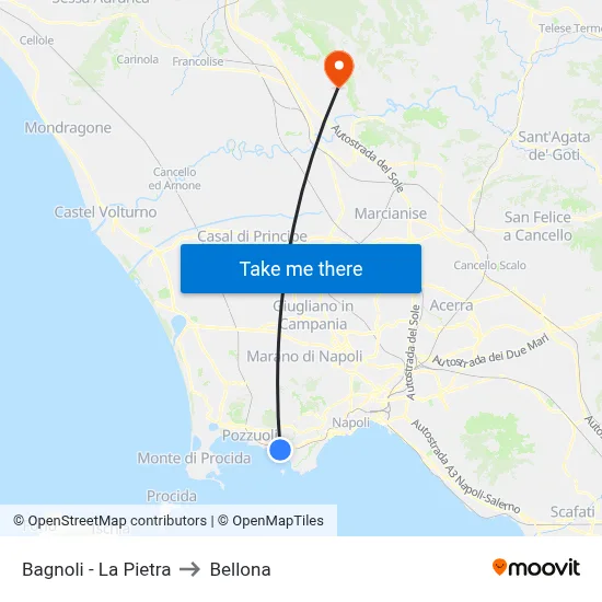 Bagnoli - La Pietra to Bellona map